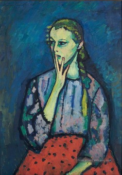 Expressionisme œuvres - portrait d’une fille 1909 Alexej von Jawlensky Expressionnisme